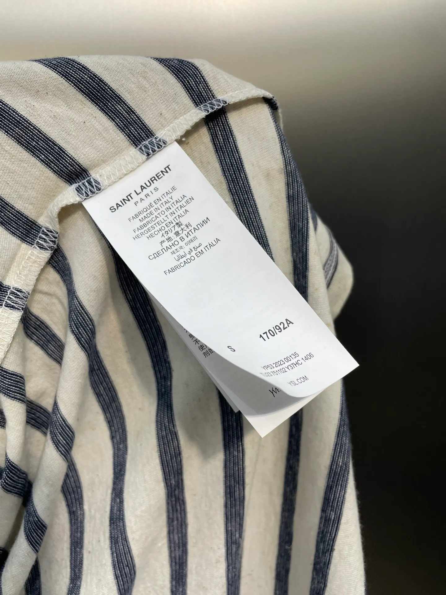 🌟Saint Laurent Cream White YSL 1: YSL 2: ： 1:1 YSL ： Size： S M L XL ： 25215-A 15